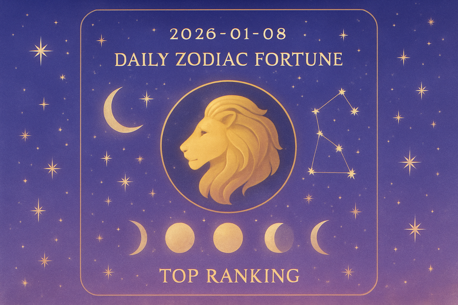 2026年1月8日の12星座占い｜獅子座が1位！運勢ランキング発表
